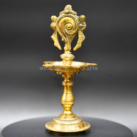 Thumbnail for Brass Shankh Diya: Divine Illumination for Devotees - 1