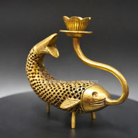 Thumbnail for Brass Fish Candle Stand: Coastal Charm for Homes - 1