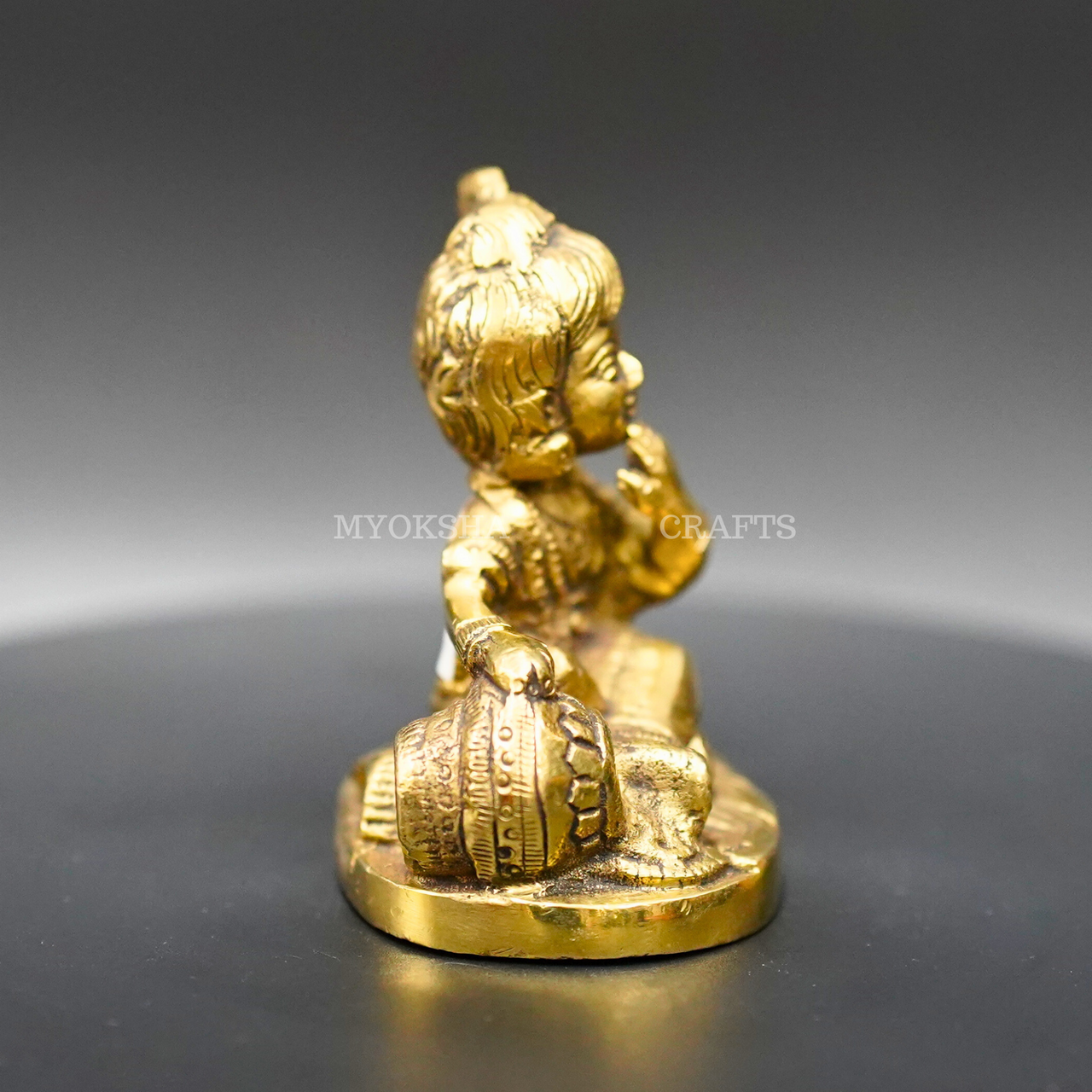 Brass Mukhan Krishna Idol: A Divine Delight - 2