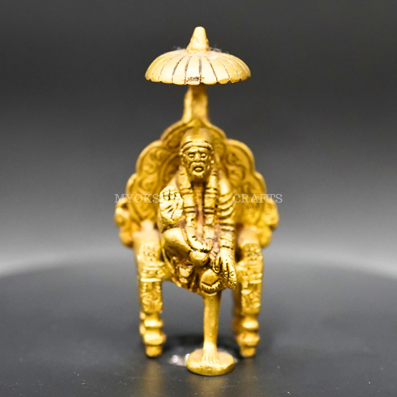 Brass Simhasan Sai Baba: A Divine Treasure for Your Homes - 1