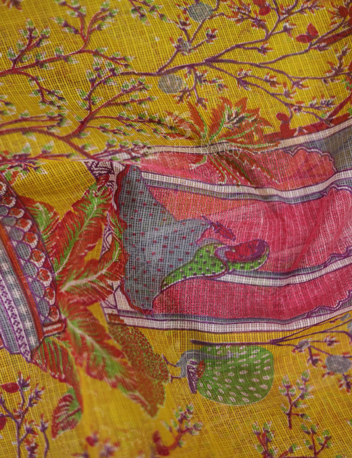 Light Yellow Colour With Orange Blouse Cotton Brasso Saree By Gayathri Reddy Designer Studio - Distacart