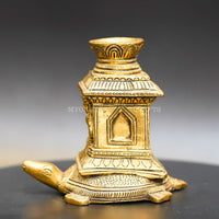 Thumbnail for Brass Kurma with Tulasi Agarbatti Stand - 2