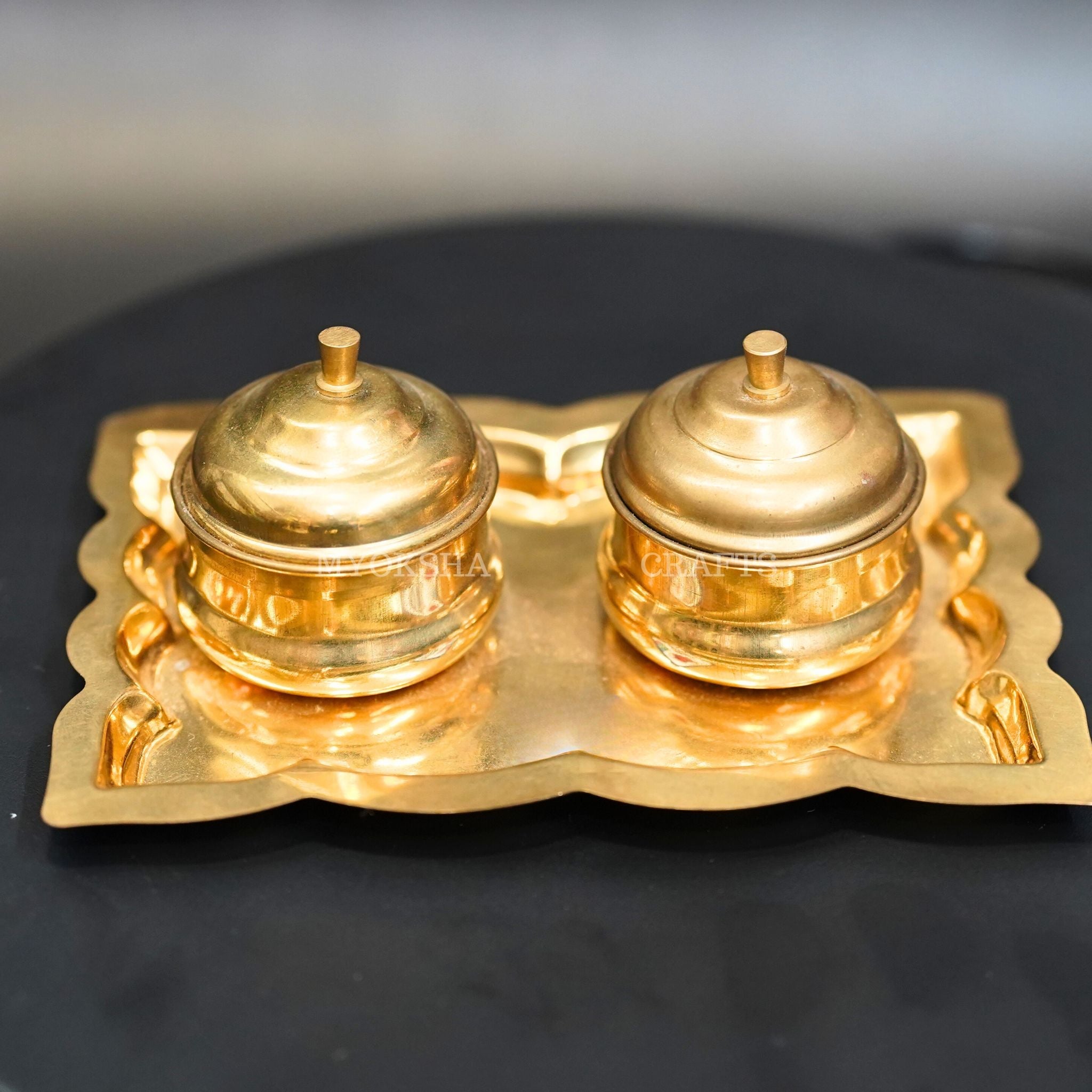 Brass Haldi Kumkum Holder - 1
