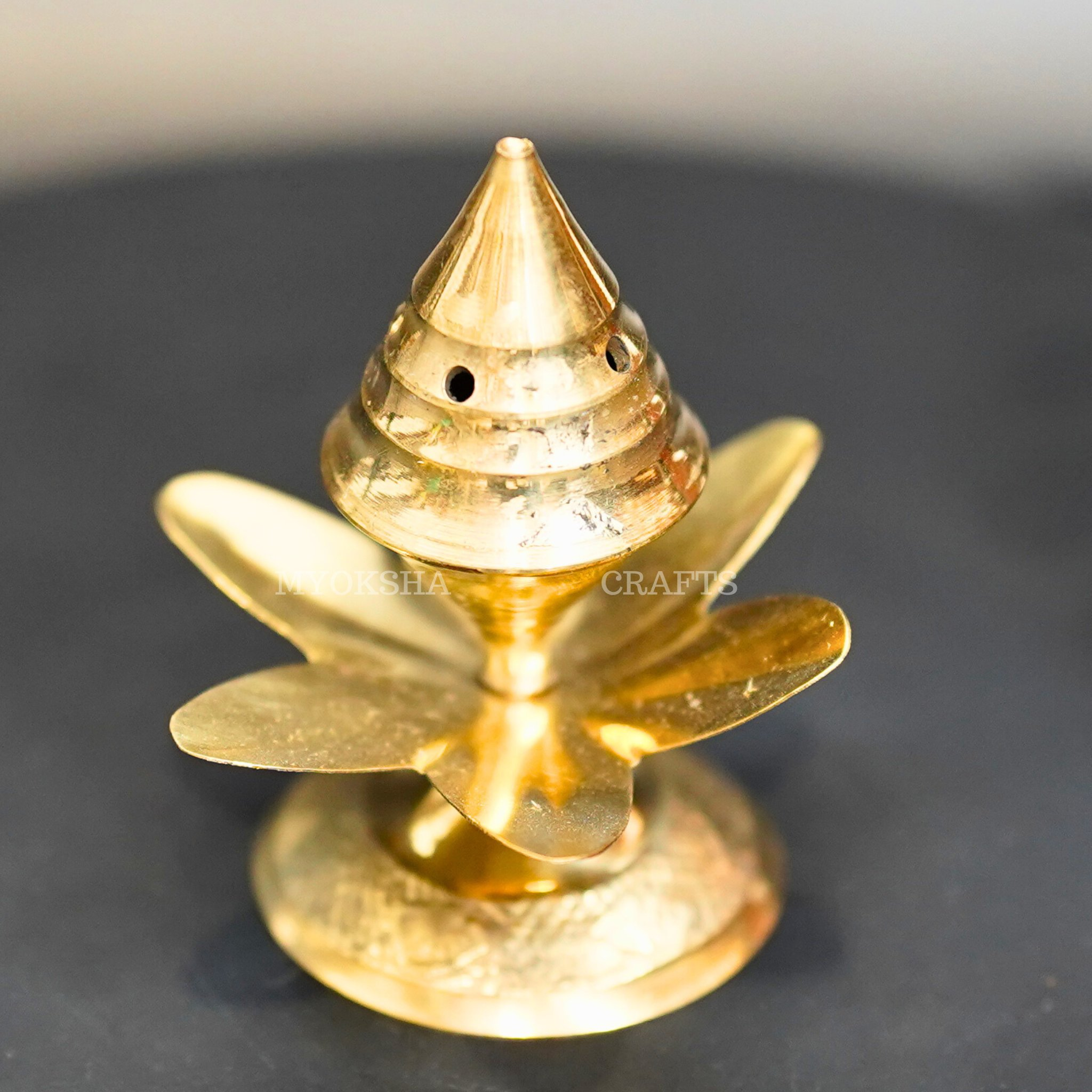  Brass Lotus Agarbatti Stand - 1