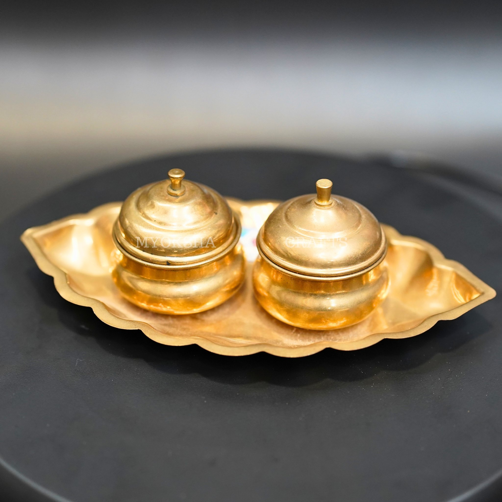 Brass Haldi Kumkum Holder - 1