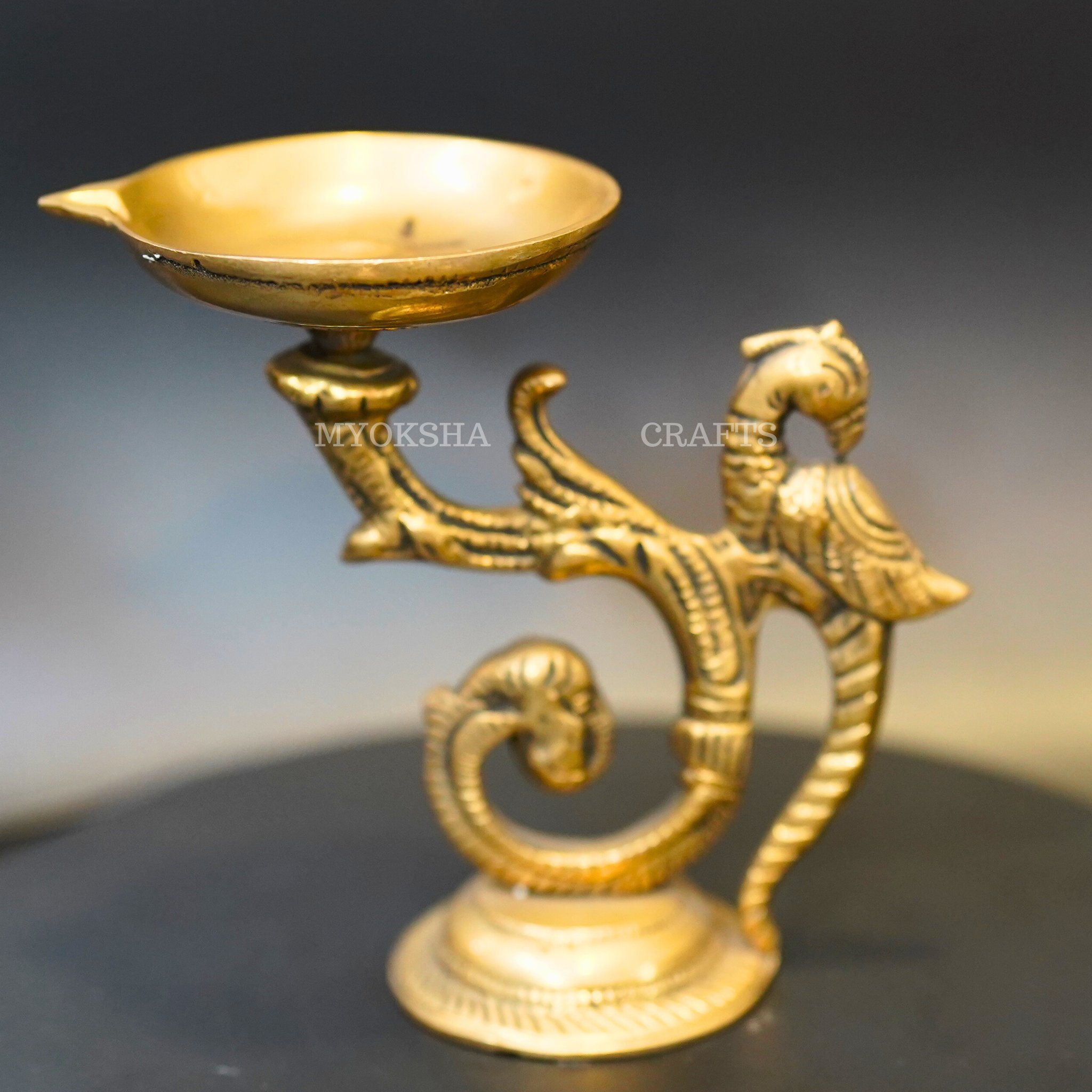 Brass Peacock Diya - 1