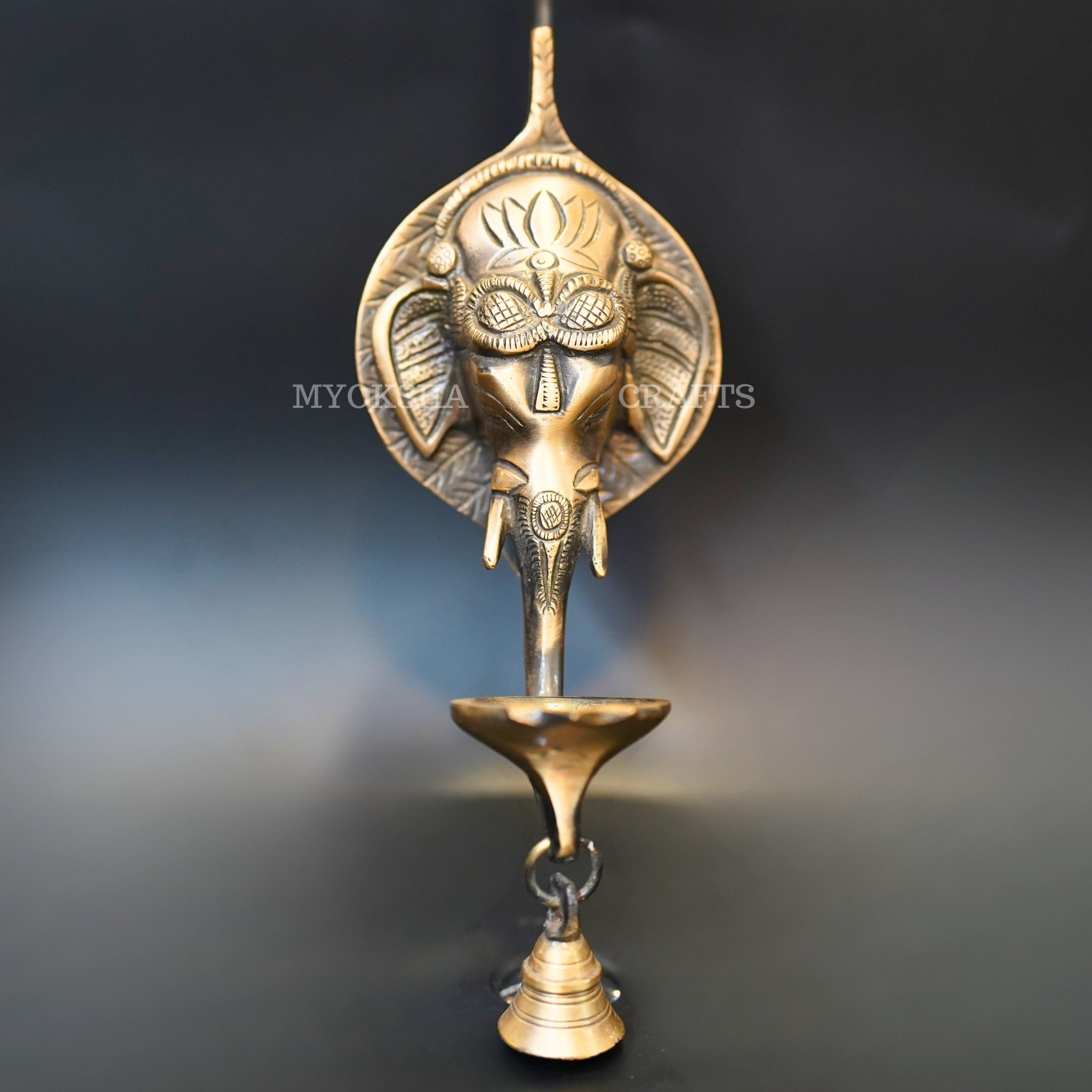 Brass Ganesha Wall Diya - 1