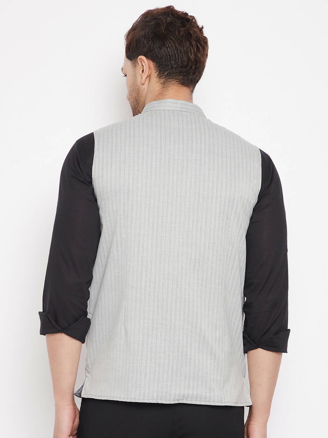 Even Apparels Grey Merino Men Woven Nehru Jacket BF681 - Distacart