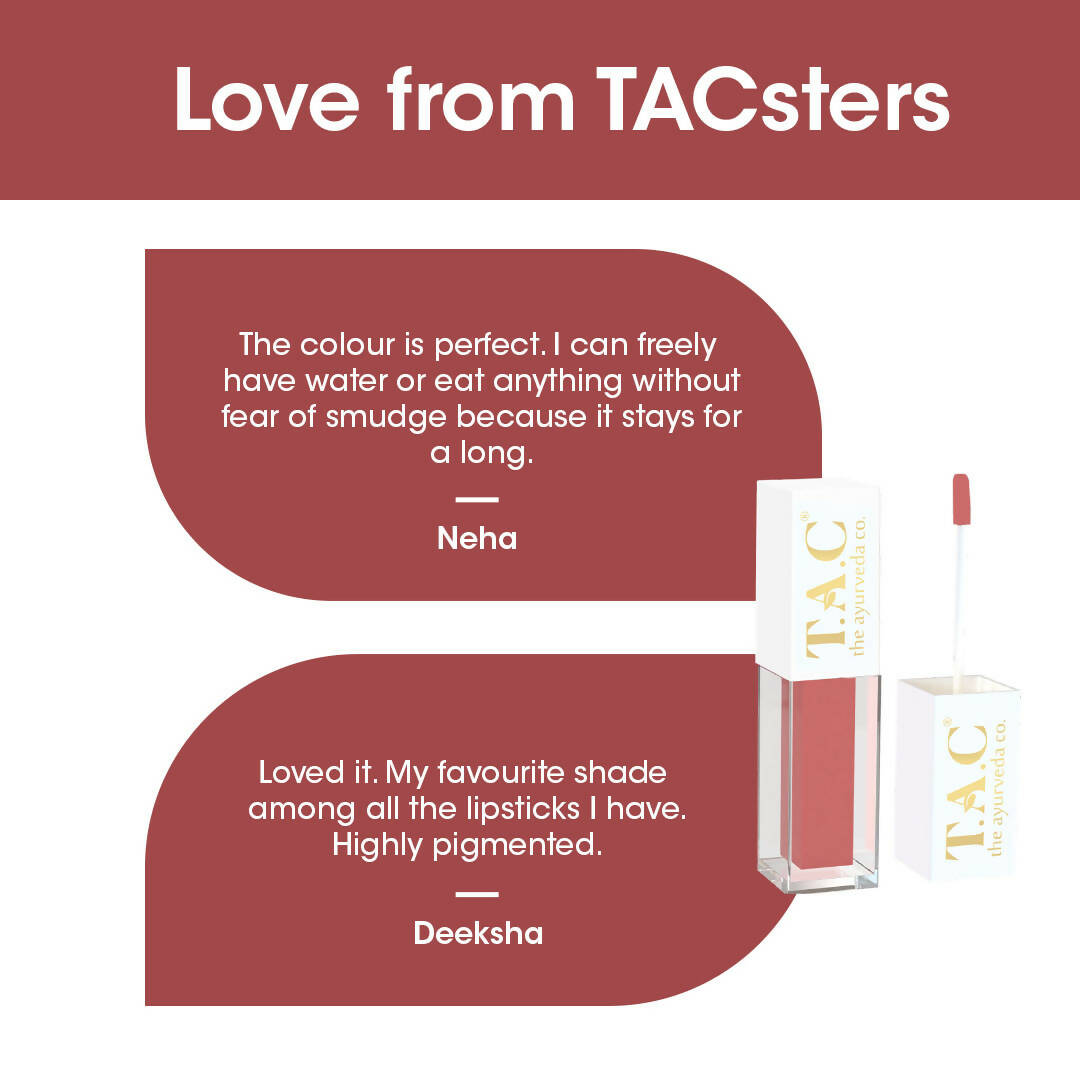 TAC - The Ayurveda Co. Liquid Matte Brown Bae Lipstick - Distacart