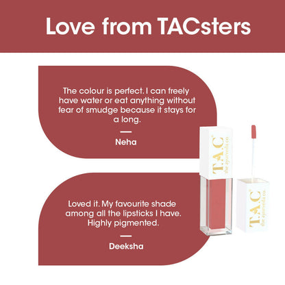 TAC - The Ayurveda Co. Liquid Matte Brown Bae Lipstick - Distacart