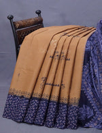 Thumbnail for Chikoo Colored Block Print Pure Mulmul Cotton By Gayathri Reddy Designer Studio - Distacart