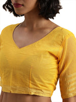 Thumbnail for Kalini Yellow & Golden Pure Cotton Saree - Distacart