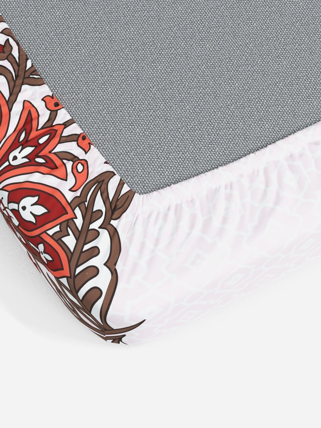 My Room Red & White Ethnic Motifs 140 TC King Bedsheet with 2 Pillow Covers - Distacart