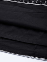 Thumbnail for Biba Women Black & White Pure Cotton Solid Kurta With Printed Border - Distacart