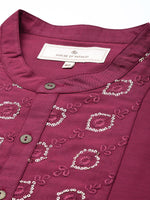 Thumbnail for House of Pataudi Jashn Ethnic Motifs Yoke Design Sequinned Kurta - Distacart