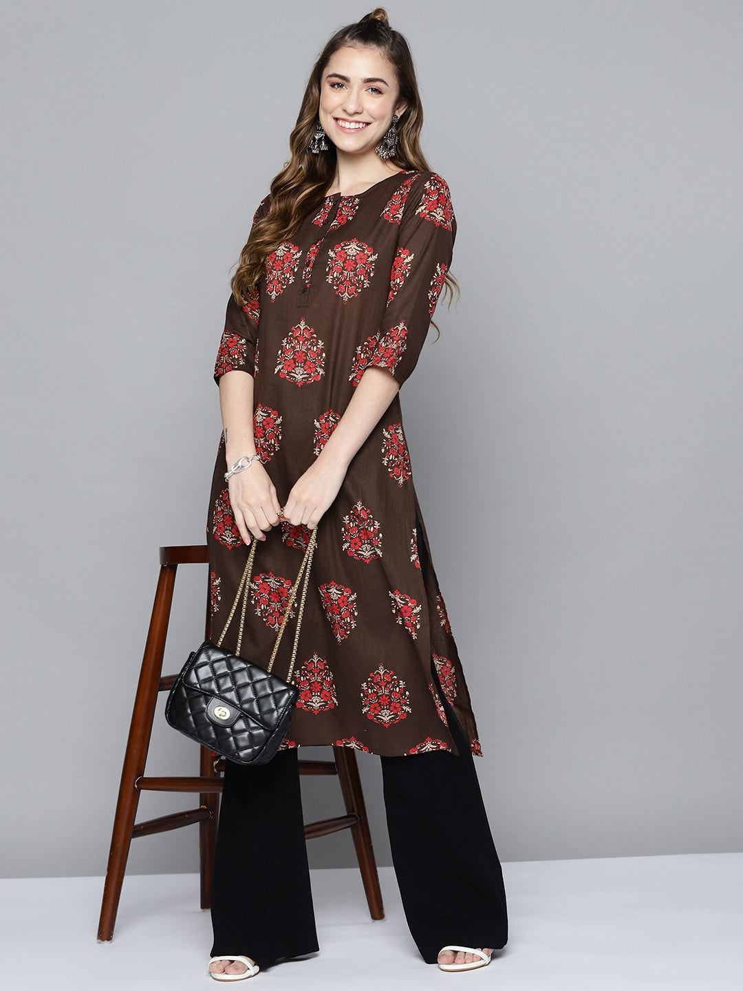 HERE&NOW Women Ethnic Motifs Printed Kurta - Distacart