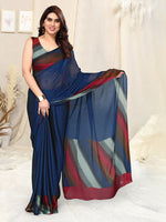 Thumbnail for Kalini Poly Chiffon Saree With Blouse Piece - Distacart