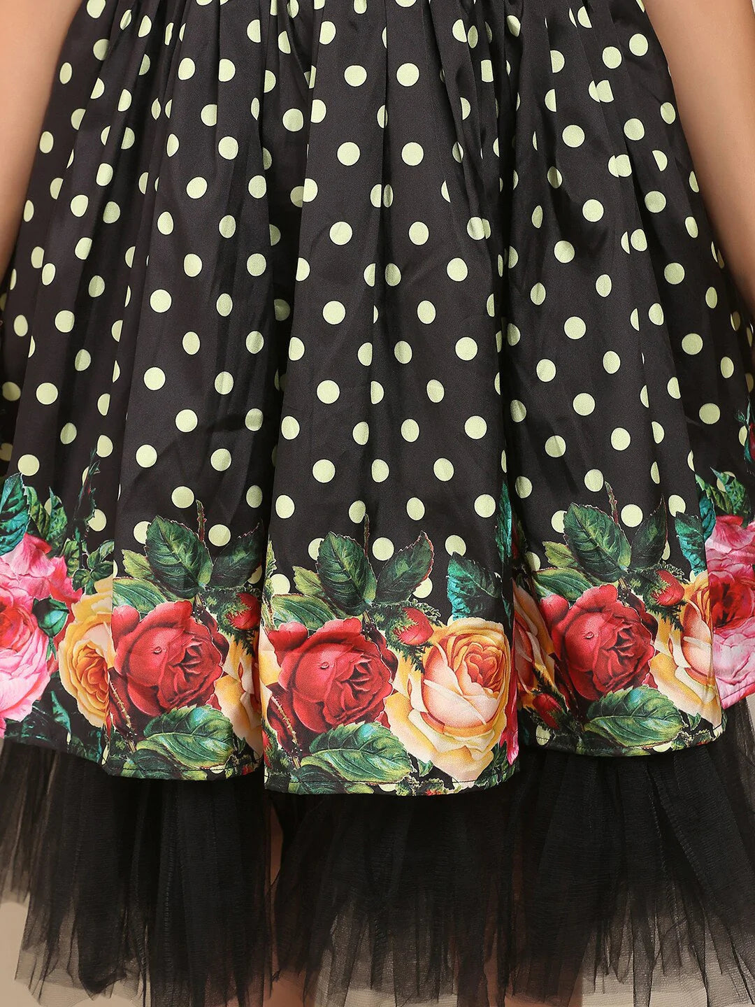 NOZ2TOZ Black & White Floral Midi Dress For Girls - Distacart