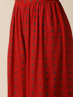 Thumbnail for HERE&NOW Women Red Ethnic Motifs Printed Kurta with Palazzos - Distacart