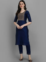 Thumbnail for Kalini Ethnic Motifs Embroidered Sequined Zari Kurta with Trousers & Dupatta - Distacart