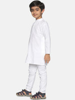 Thumbnail for Sethukrishna Boys White Pure Cotton Kurta with Pyjamas - Distacart