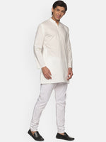 Thumbnail for Sethukrishna Men Cream-Coloured Striped Pure Cotton Kurta with Pyjamas - Distacart