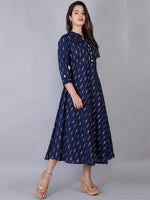 Thumbnail for Kalini Women Navy Blue Ethnic Motifs Printed Anarkali Kurta - Distacart