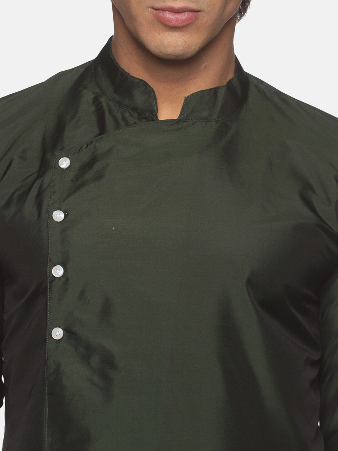 Sethukrishna Men Green Pleated Kurta with Churidar - Distacart