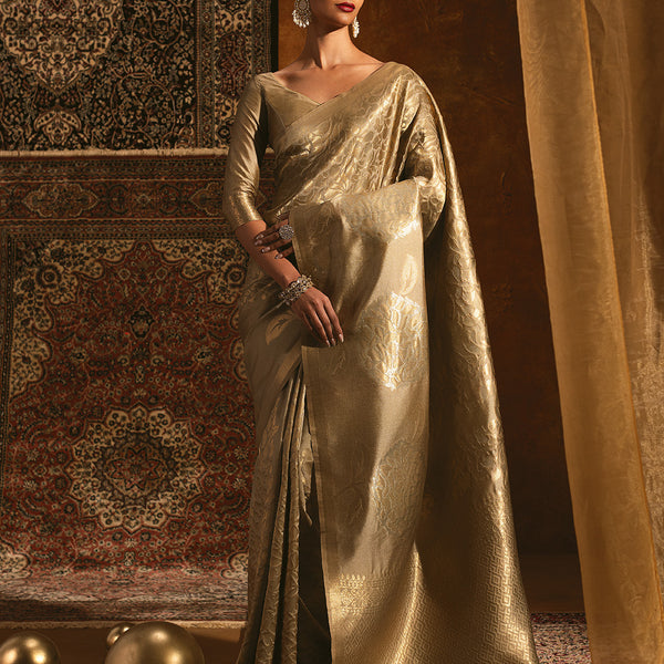 Soch Woven Design Zari Tussar Saree - Distacart