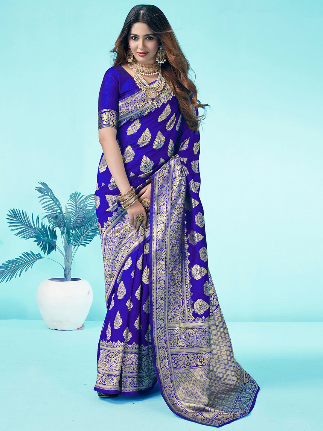 Kalini Ethnic Woven Design Zari Art Silk Banarasi Saree - Distacart