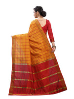 Thumbnail for Kalini Checked Zari Bordered Saree - Distacart