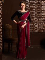 Thumbnail for Saree Mall Embellished Border Pure Chiffon Sarees - Distacart