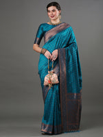 Thumbnail for Mitera Woven Design Zari Silk Blend Banarasi Saree - Distacart