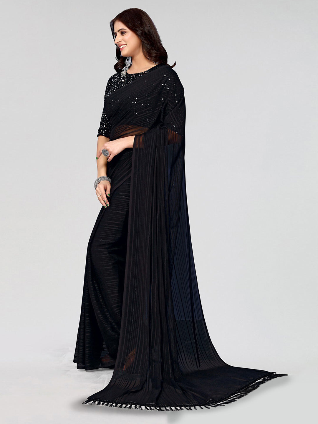 Kalini Striped Woven Design Saree - Distacart