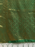 Thumbnail for Saree Mall Green & Gold-Toned Woven Design Zari Silk Blend Banarasi Saree - Distacart