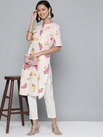 Thumbnail for HERE&NOW Women Floral Printed Straight Kurta - Distacart