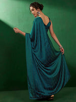 Thumbnail for Sangria Striped Embellished Satin Beads and Stones Saree - Distacart