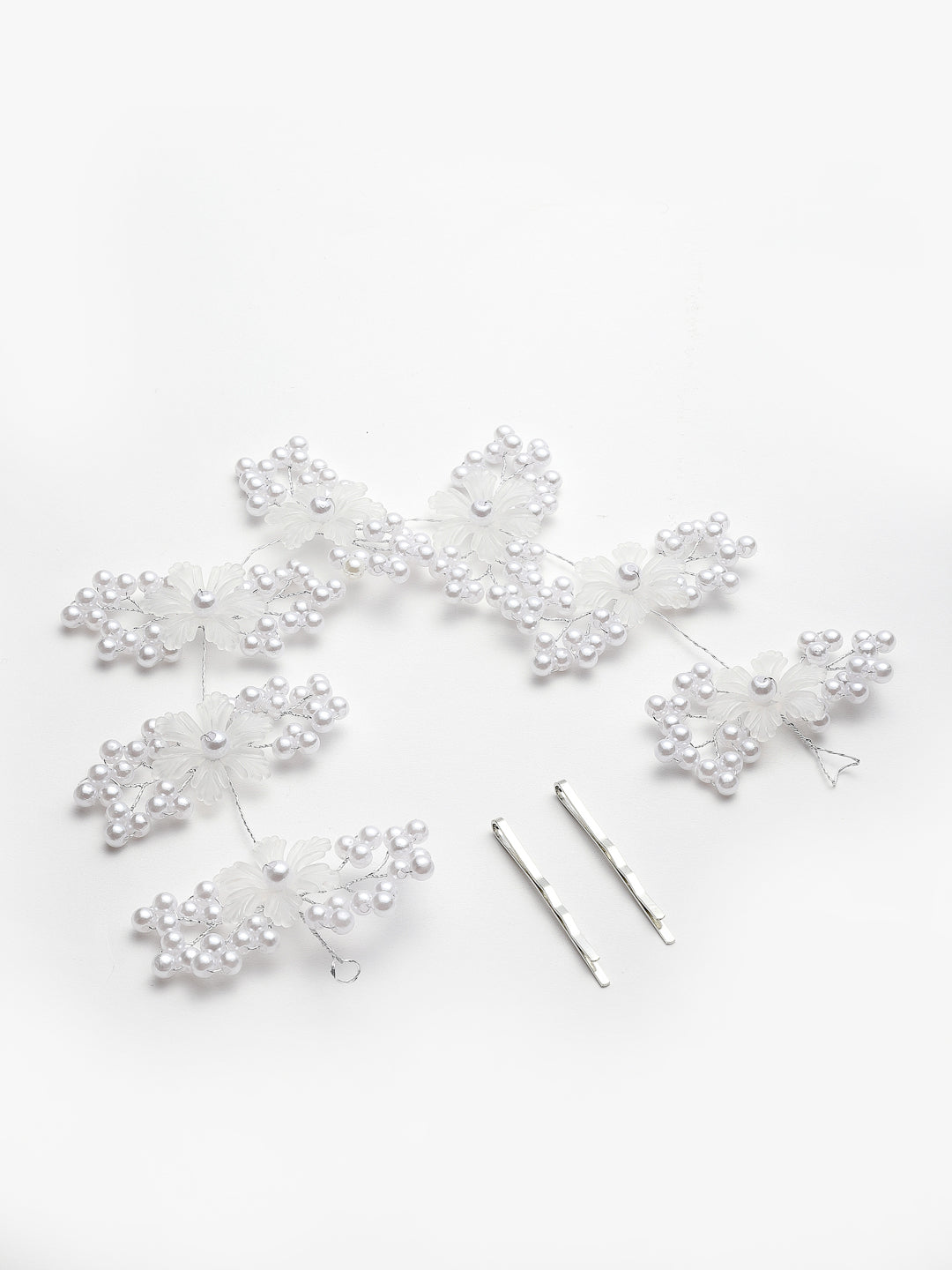 Panash Women Silver-Toned & White Embellished Tiara - Distacart