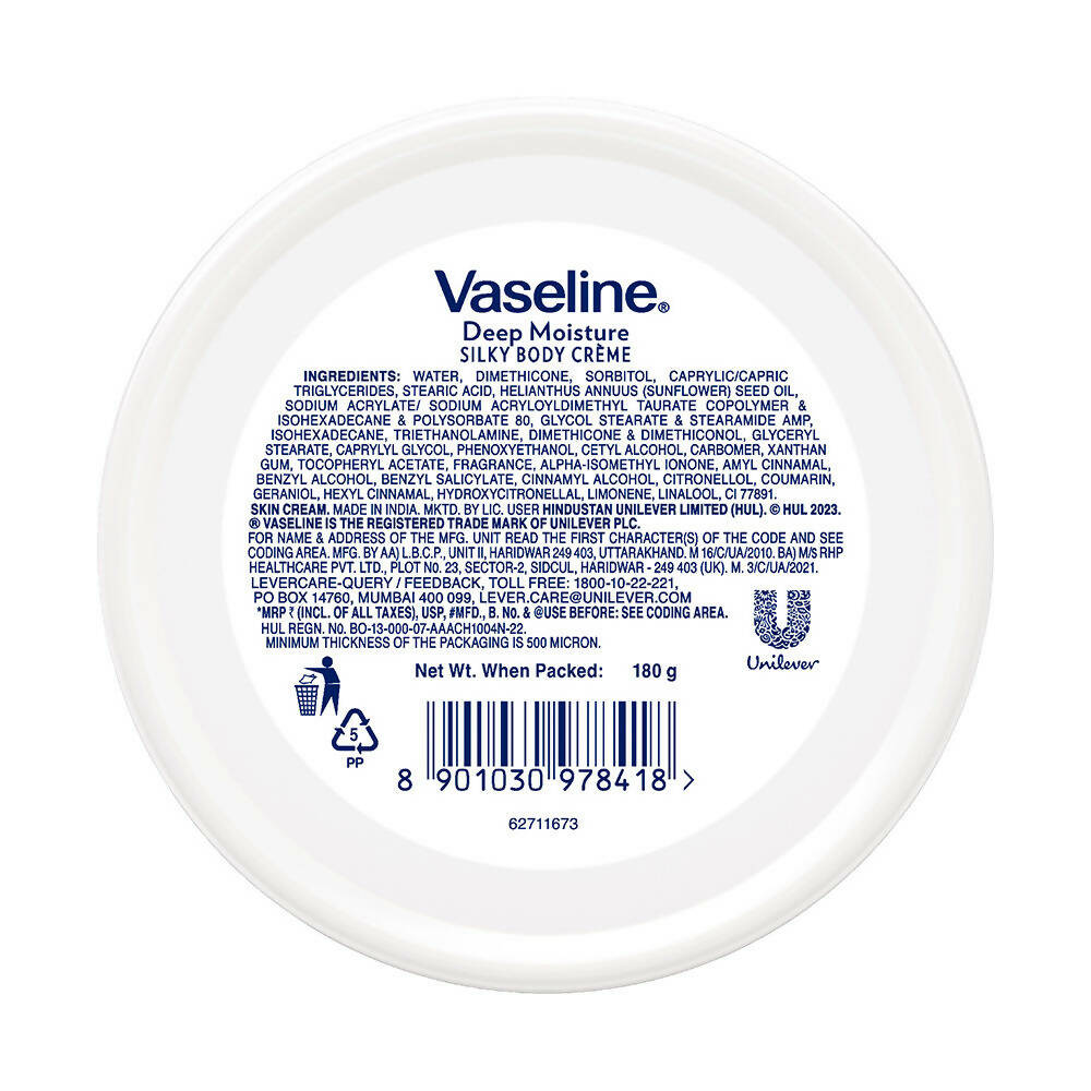 Vaseline Deep Moisture Silky Body Creme - Distacart