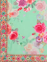 Thumbnail for Sangria Women Sea Green Sarees - Distacart