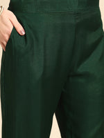 Thumbnail for Sangria Women Green & White Ethnic Embellished Beaded Kurta with Trousers & Dupatta - Distacart