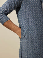Thumbnail for Manyavar Ethnic Motif Embroidered Mandarin Collar Kurta With Pyjamas - Distacart