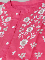 Thumbnail for Kalini Women Peach-Coloured Floral Embroidered Handloom Kurta - Distacart