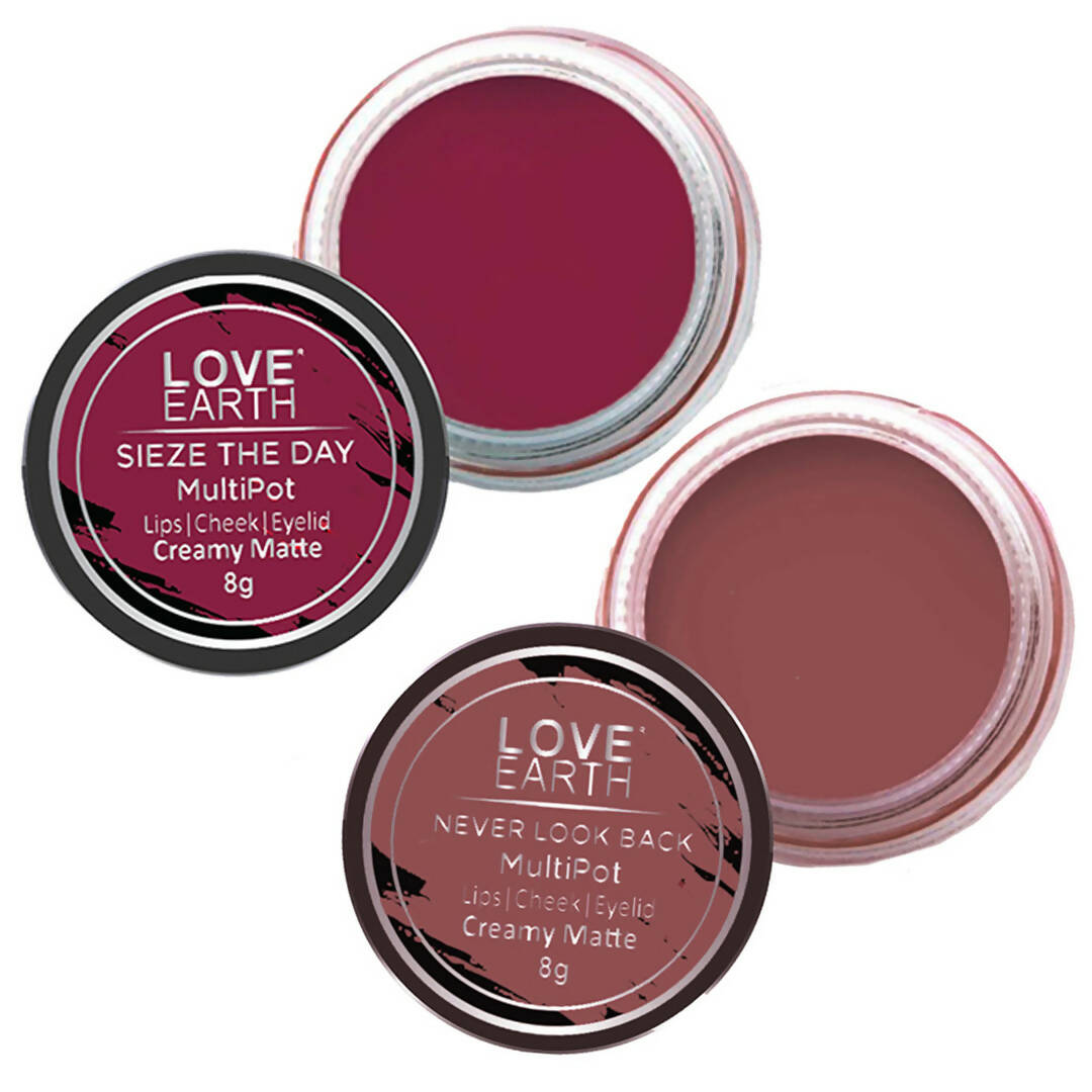 Love Earth Lip Tint & Cheek Tint Multipot Combo (Ruby Pink & Raspberry Pink) - Distacart