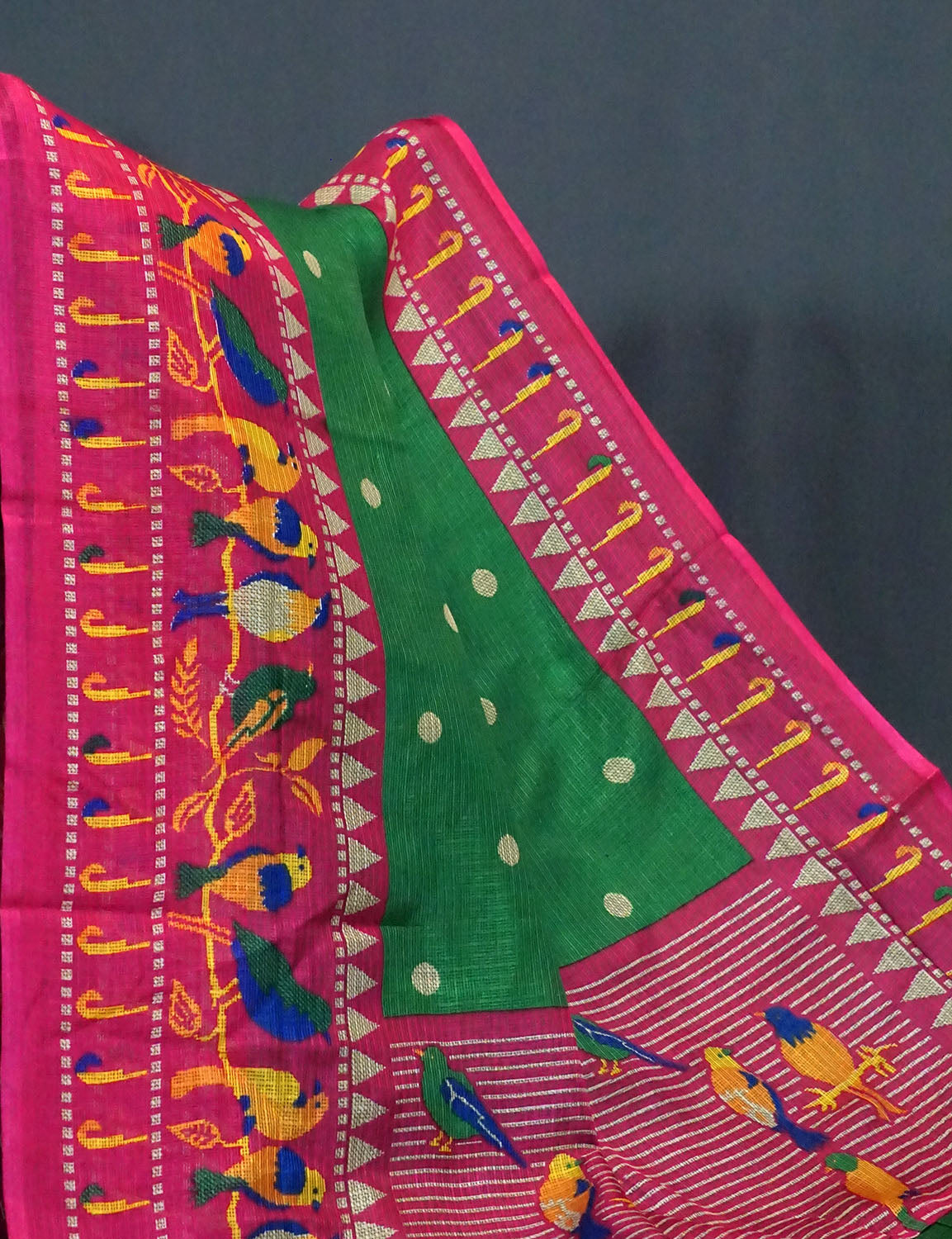 Maroon Green Colour With All Over Buttes Semi Silk Kota Saree By Gayathri Reddy Designer Studio - Distacart