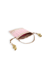 Thumbnail for Masq Pink & Gold-Toned Embellished Potli Clutch - Distacart