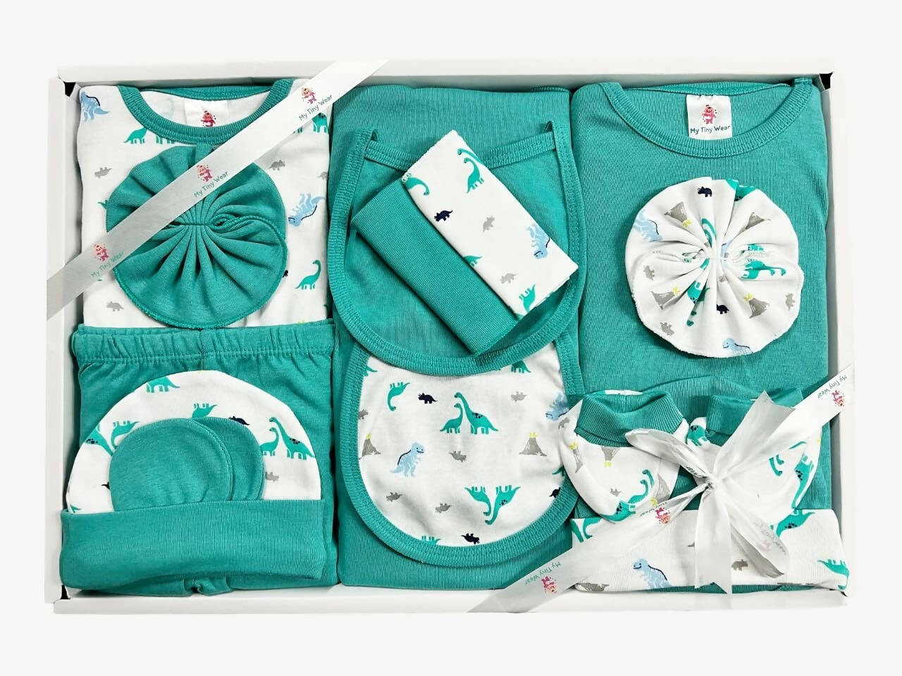 My Tiny Wear Full Sleeves New Born Baby Gift Set - Dino Print - Distacart