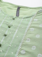 Thumbnail for HERE&NOW Women Printed Regular Pure Cotton Kurta with Palazzos & Dupatta - Distacart
