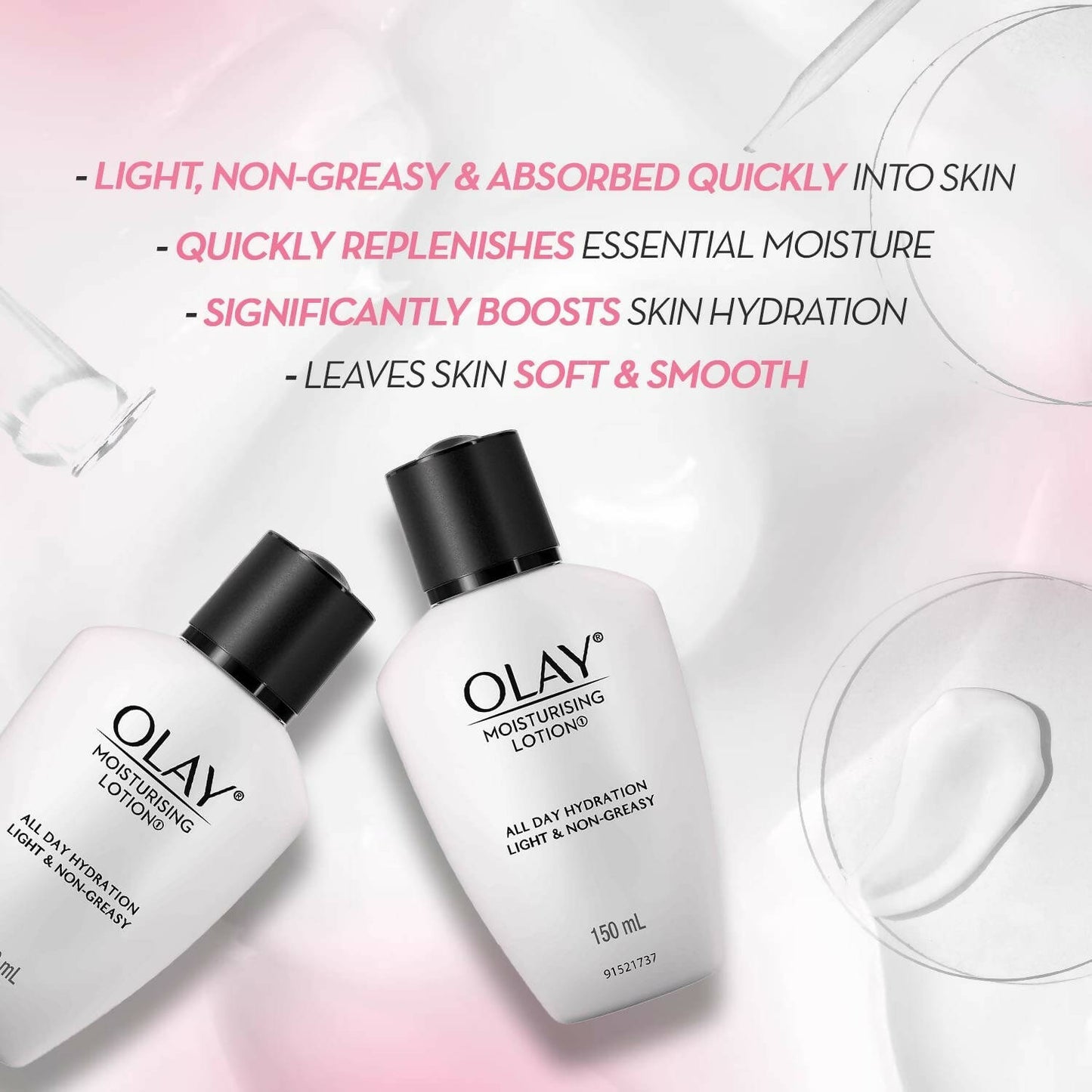 Olay Moisturising Lotion with Coconut, Caster Seed Oil, Glycerin - Distacart