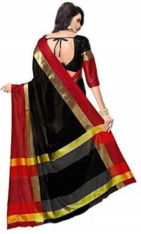 Thumbnail for Vamika Black Cotton Silk Weaving Sarees